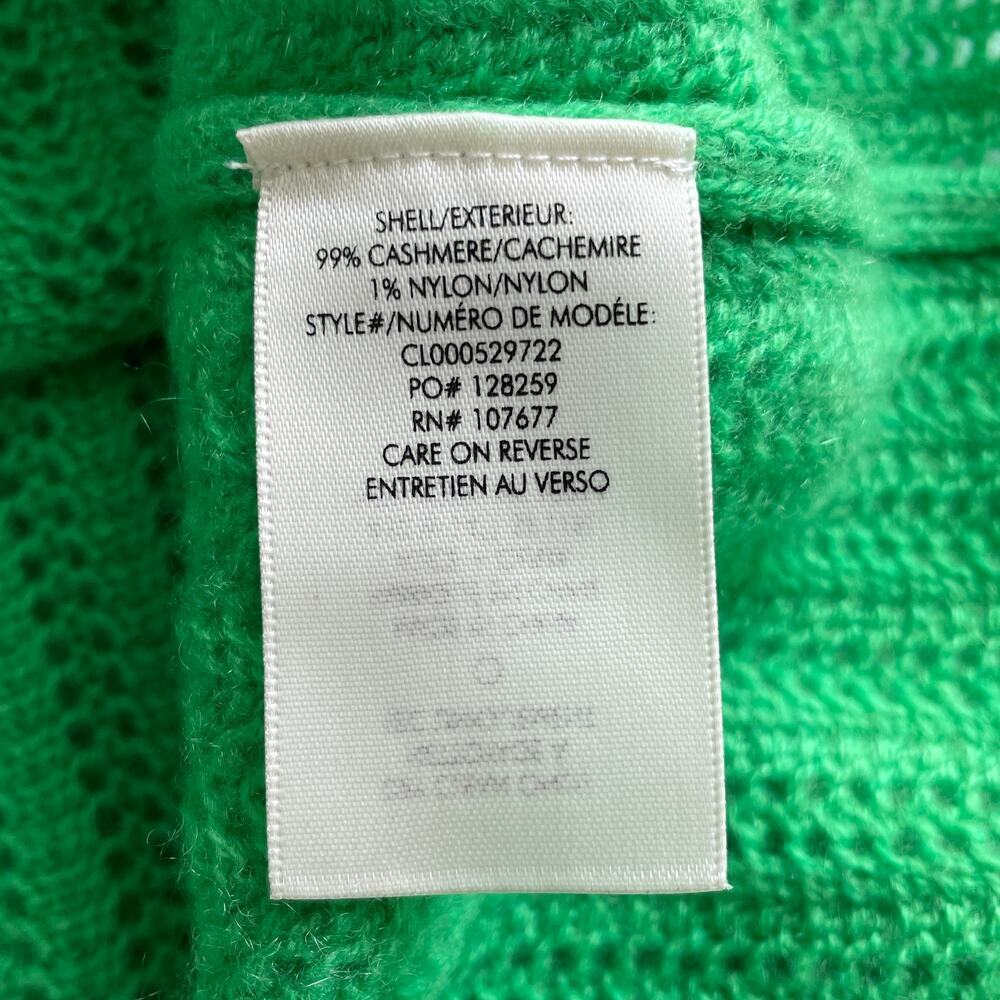 Alice + Olivia Ansley Cashmere Sweater Green Ribbed Knit Cropped XL - Picture 7 of 9